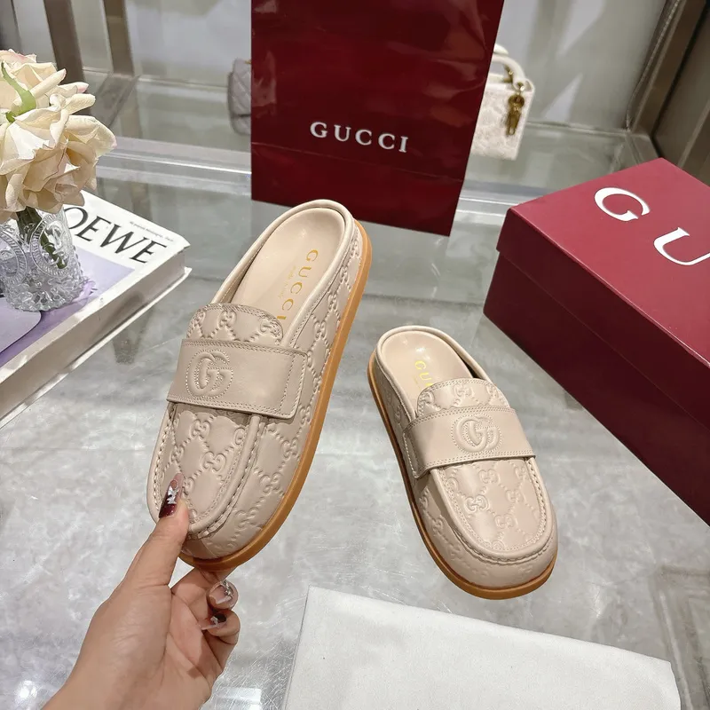 Gucci Womens Double G with GG Mules Gucci Slippers #A53223
