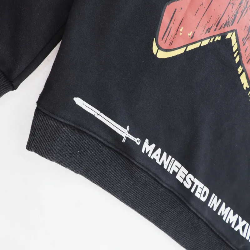 Godspeed Brand Black/Red Hoodie With Striking Doberman Graphic And Vintage Design #A54412