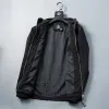 Versace Mens Hooded Windbreaker Jacket Stylish Black Outerwear with Gold Tone Zippers #A54303