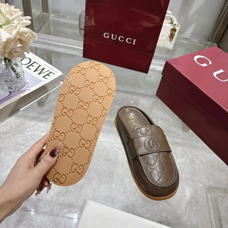 Gucci Womens Double G with GG Mules Gucci Slippers #A53223