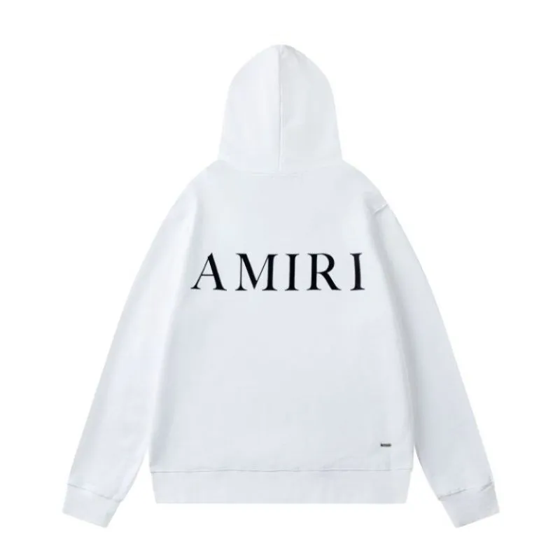 White/Black/Red AMIRI Hoodie With Bold Back Logo For Stylish Casual Outfits #A54407