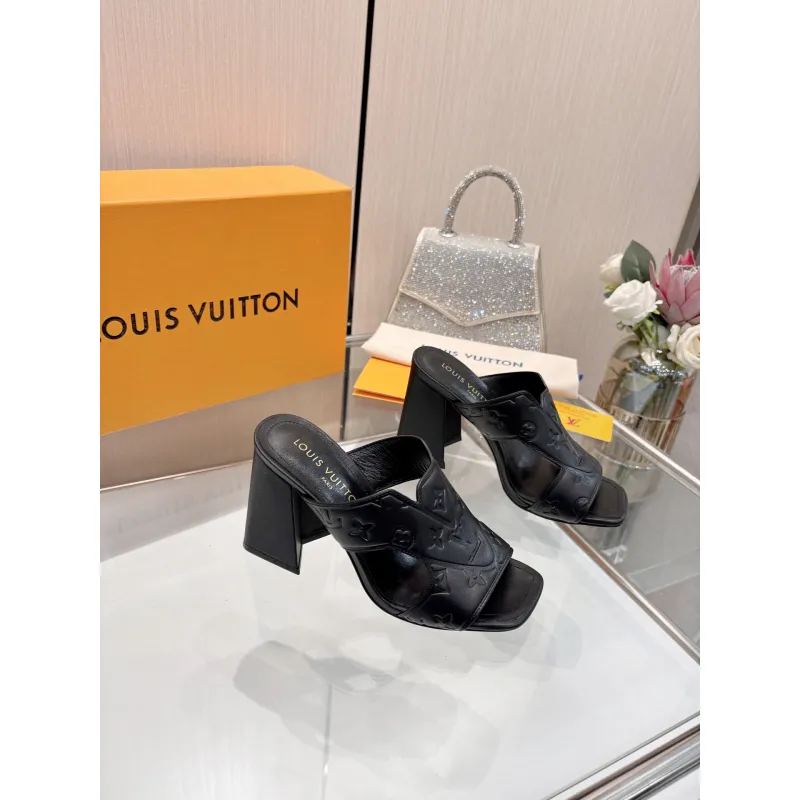 Louis Vuitton Shoes for Womens Louis Vuitton Slippers Heel height:9cm #A60935