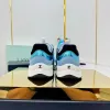 Chanel Denim Suede Calfskin Neon Orange CC Logo Trainers #A53211