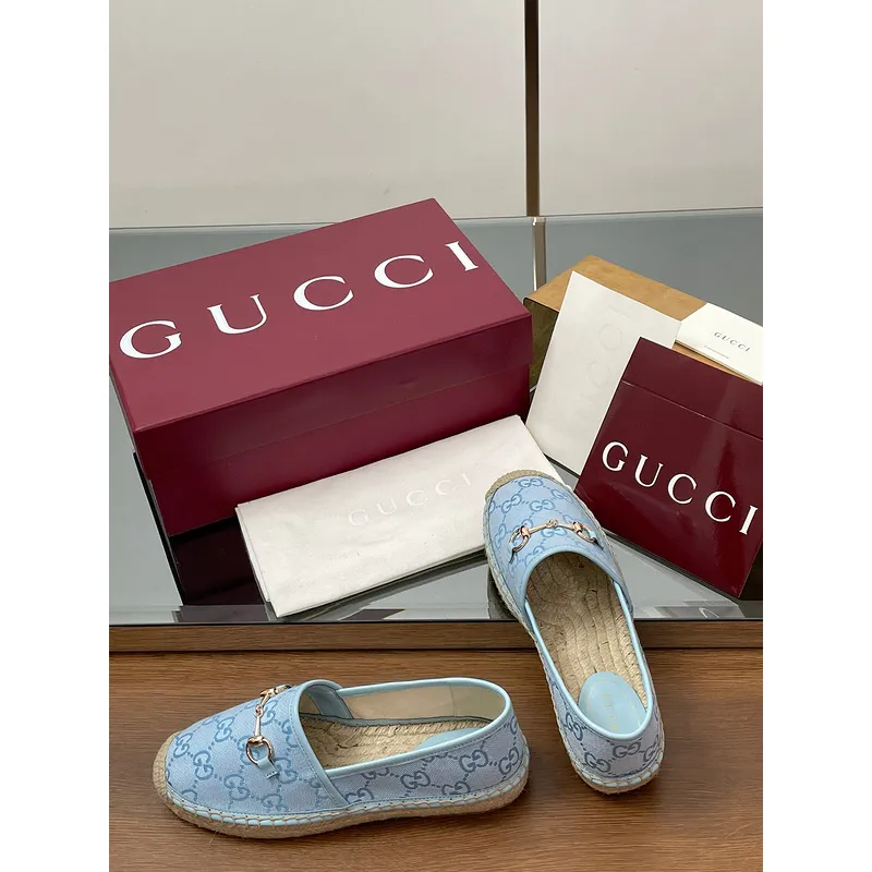 Gucci Shoes for Women Gucci Flats Horsebit GG Canvas espadrilles in burgundy #A49568