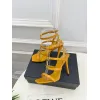 YSL Shoes for Womens Stunning YSL Yellow Patent Leather Strappy High - Heel Sandals Heel height:10.5cm #A54191