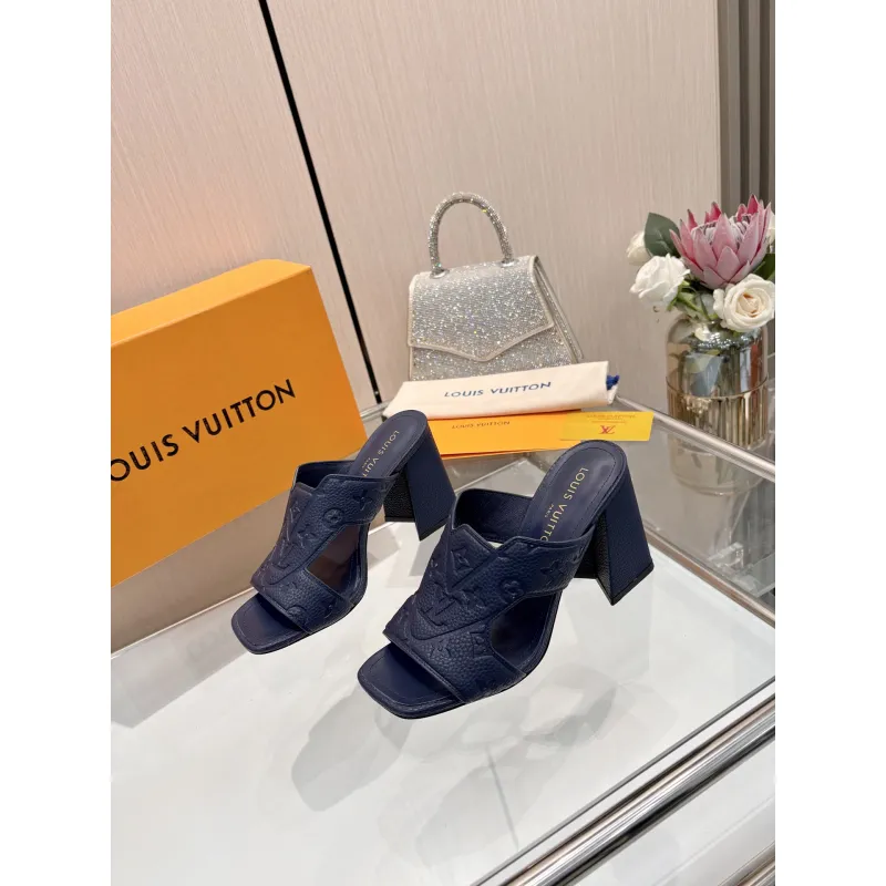Louis Vuitton Shoes for Womens Louis Vuitton Slippers Heel height:9cm #A60936
