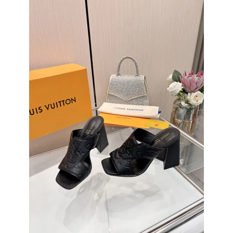 Louis Vuitton Shoes for Womens Louis Vuitton Slippers Heel height:9cm #A60937