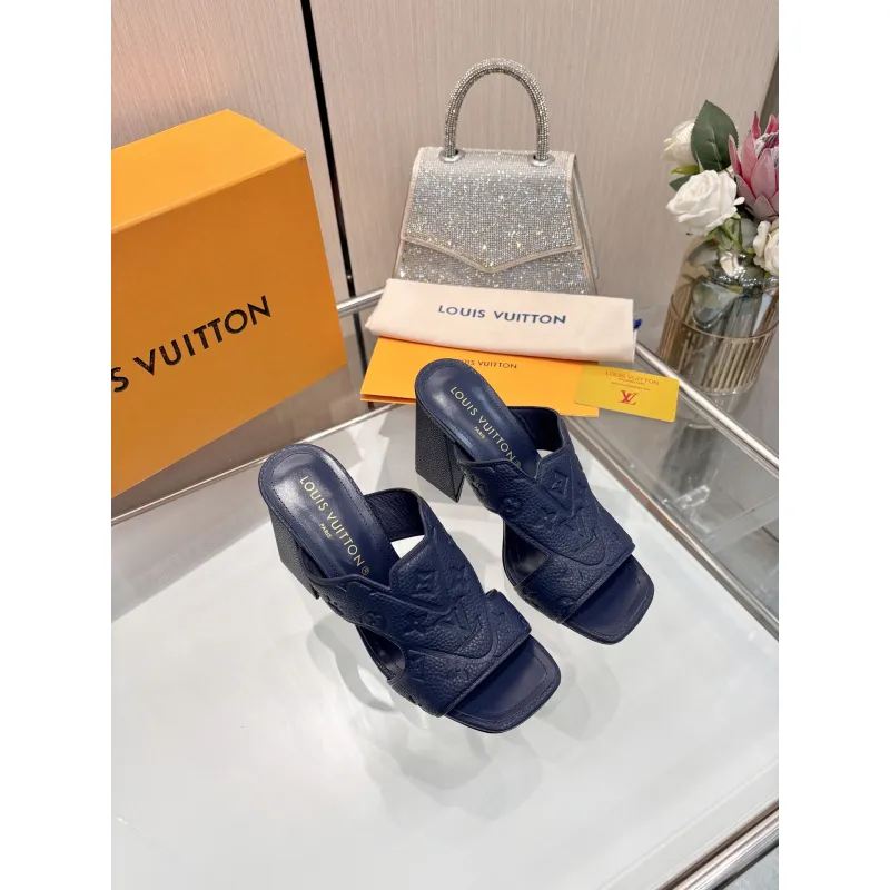 Louis Vuitton Shoes for Womens Louis Vuitton Slippers Heel height:9cm #A60936