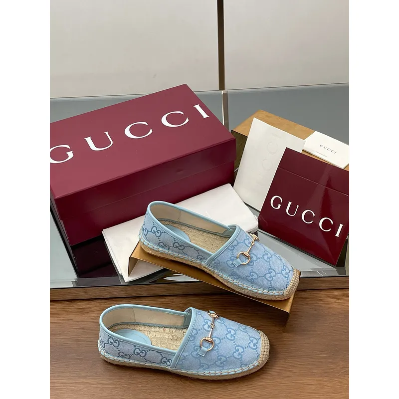 Gucci Shoes for Women Gucci Flats Horsebit GG Canvas espadrilles in burgundy #A49568