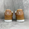 Louis Vuitton Brown Leather Low Top Couples Sneakers #A54331 Louis Vuitton Brown Leather Low Top Couples Sneakers #A54331