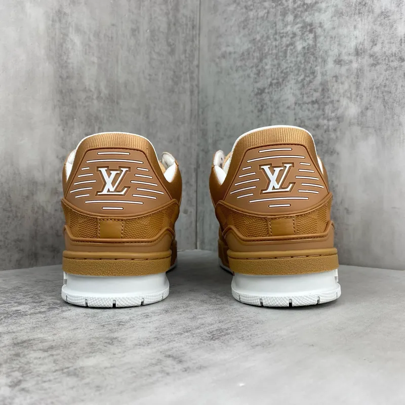 Louis Vuitton Brown Leather Low Top Couples Sneakers #A54331 Louis Vuitton Brown Leather Low Top Couples Sneakers #A54331