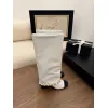 Chanel Knee - High Boots: Diverse Textures, Gold Chains, a Showcase of Luxe Creativity #A54193