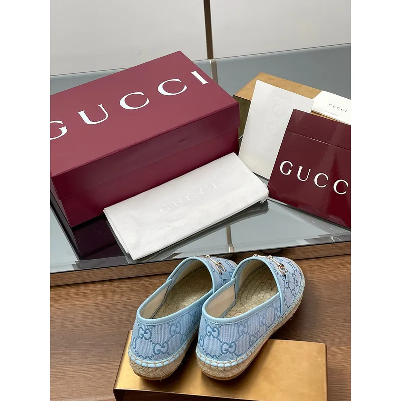 Gucci Shoes for Women Gucci Flats Horsebit GG Canvas espadrilles in burgundy #A49568