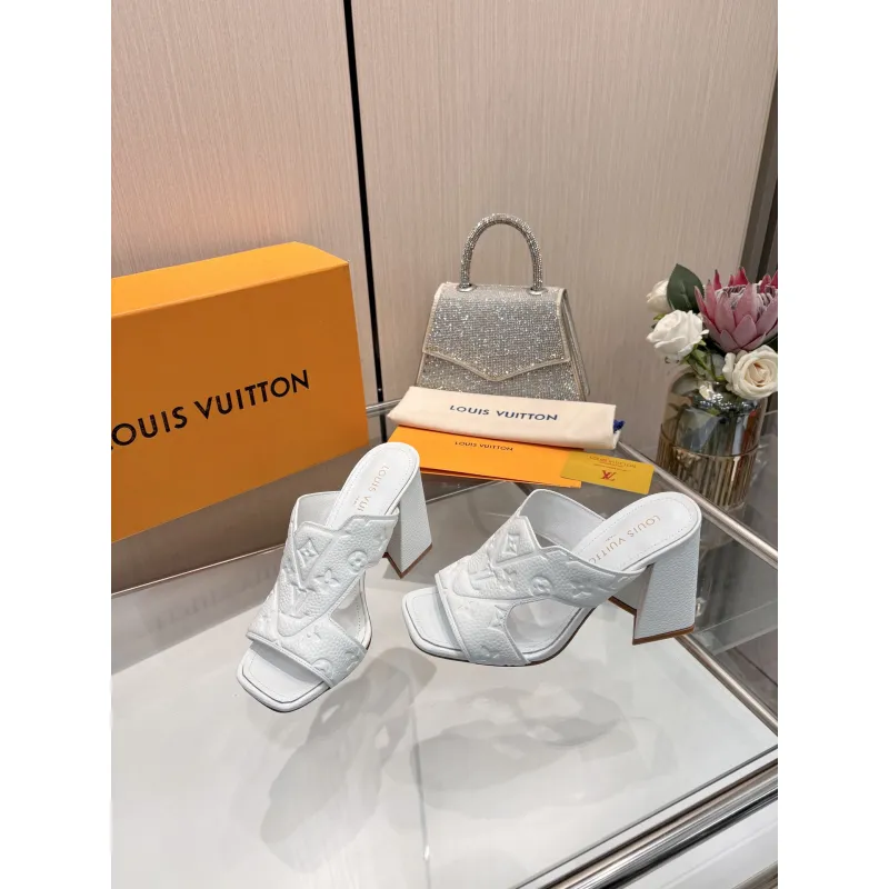 Louis Vuitton Shoes for Womens Louis Vuitton Slippers Heel height:9cm #A60938