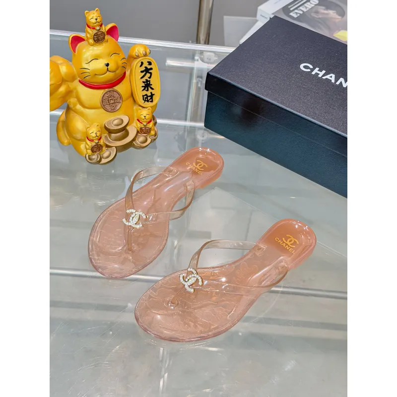 Chanel Jelly Flip Flops TPU Waterproof Beach Sandals #A65285