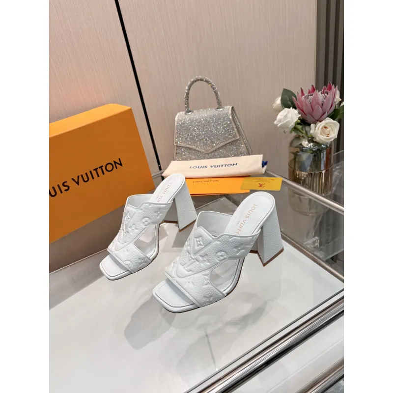 Louis Vuitton Shoes for Womens Louis Vuitton Slippers Heel height:9cm #A60938