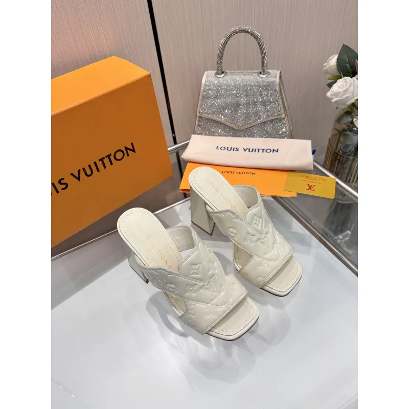 Louis Vuitton Shoes for Womens Louis Vuitton Slippers Heel height:9cm #A60934