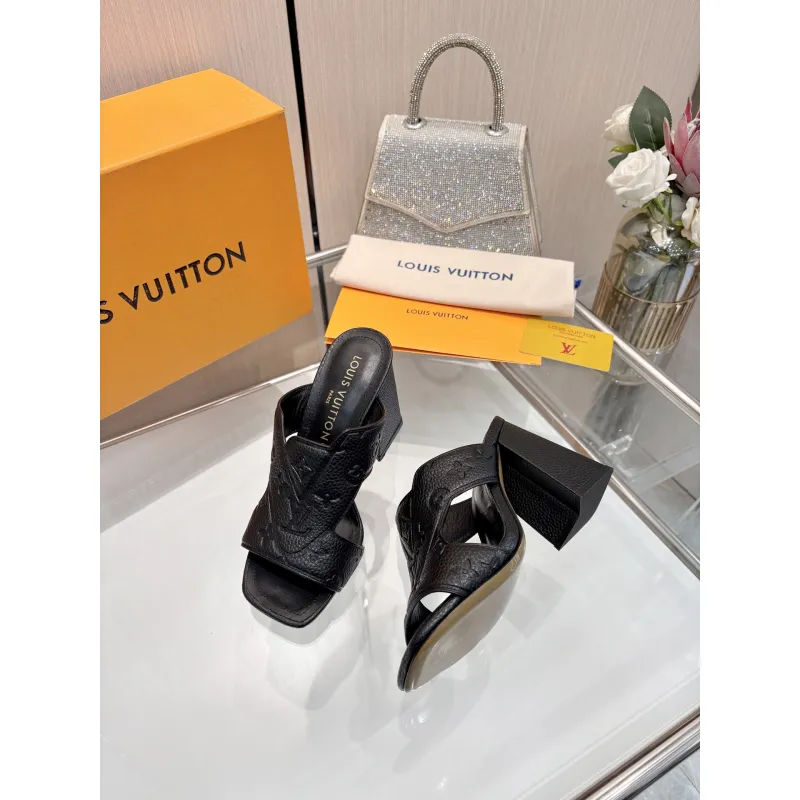 Louis Vuitton Shoes for Womens Louis Vuitton Slippers Heel height:9cm #A60937