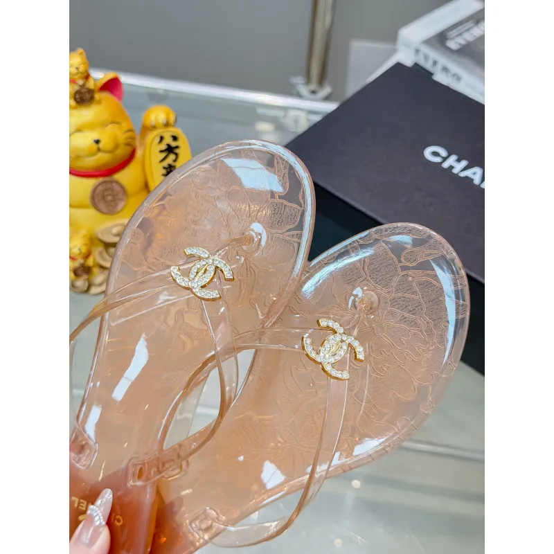 Chanel Jelly Flip Flops TPU Waterproof Beach Sandals #A65285