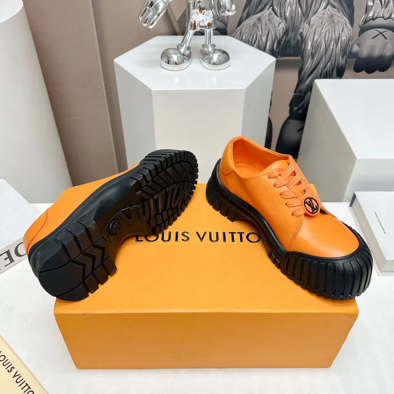 Louis Vuitton Black Sneakers: Patent Leather & Iconic LV Logo, Merging Luxury and Edge Black/White/Brown #A54199