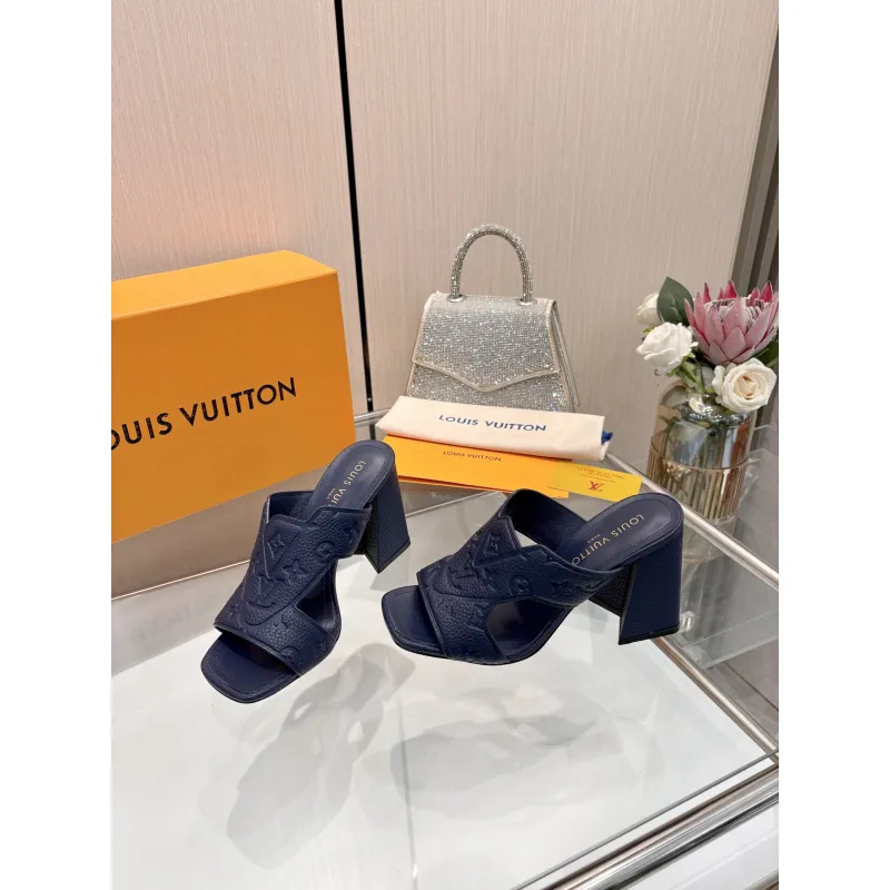 Louis Vuitton Shoes for Womens Louis Vuitton Slippers Heel height:9cm #A60936