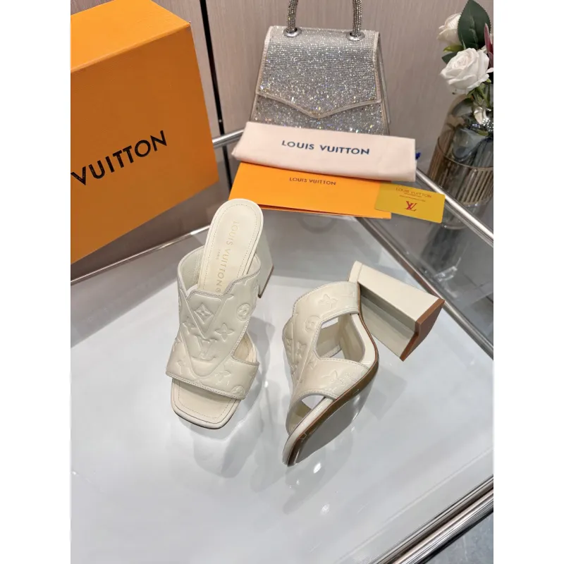 Louis Vuitton Shoes for Womens Louis Vuitton Slippers Heel height:9cm #A60934