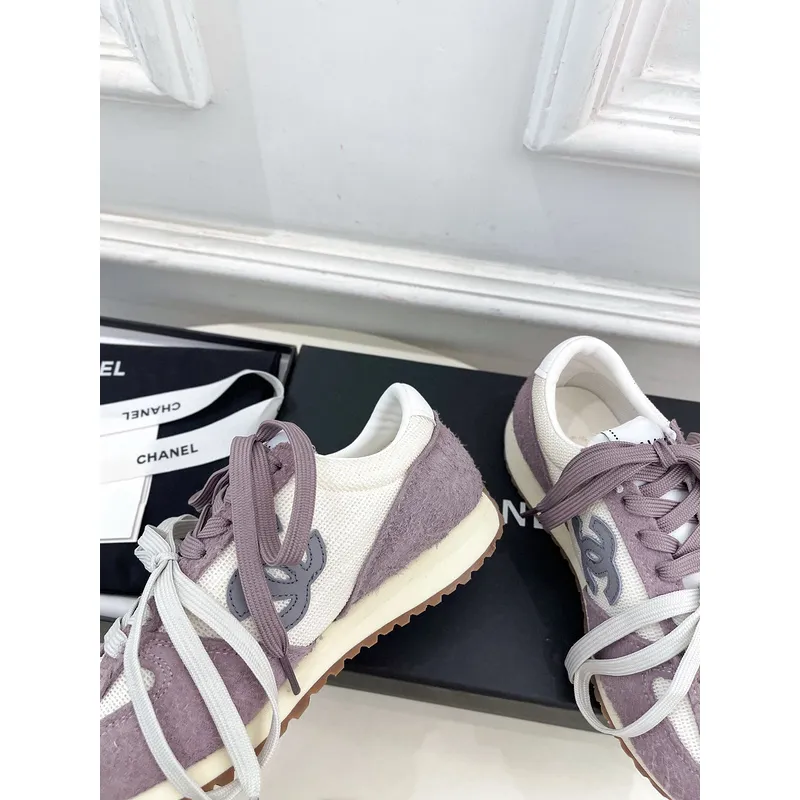 Chanel shoes for Womens Chanel Fabric and Suede Calfskin Sneakers #A54028