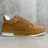 Louis Vuitton Brown Leather Low Top Couples Sneakers #A54331 Louis Vuitton Brown Leather Low Top Couples Sneakers #A54331