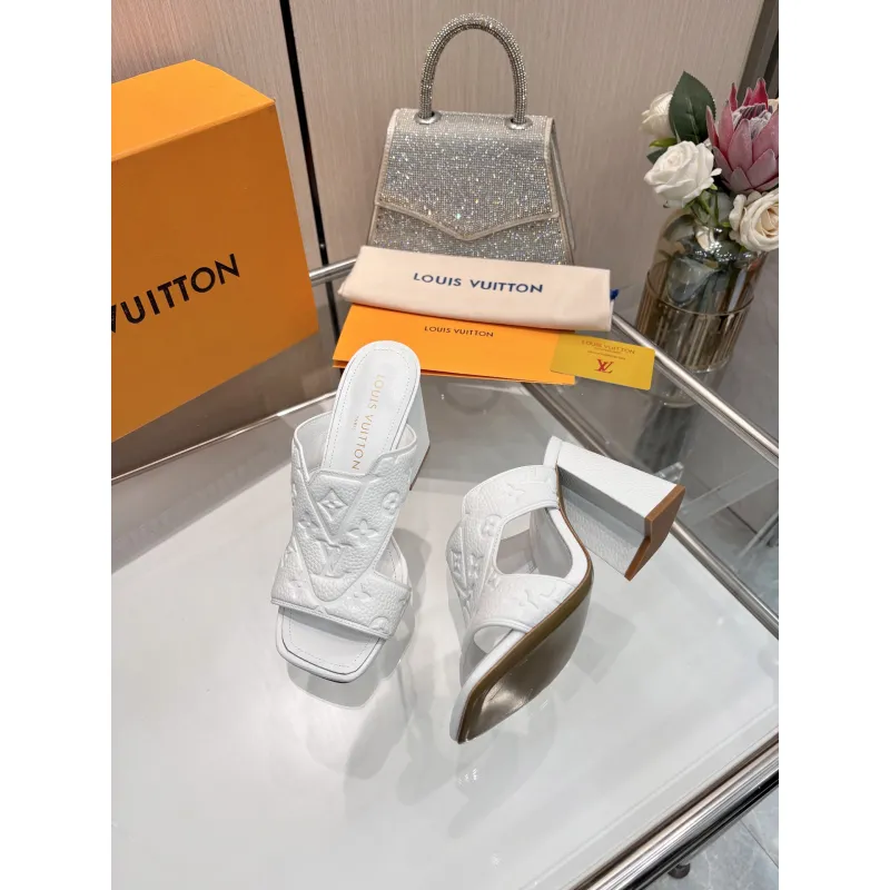 Louis Vuitton Shoes for Womens Louis Vuitton Slippers Heel height:9cm #A60938