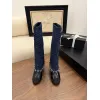 Chanel Knee - High Boots: Diverse Textures, Gold Chains, a Showcase of Luxe Creativity #A54193