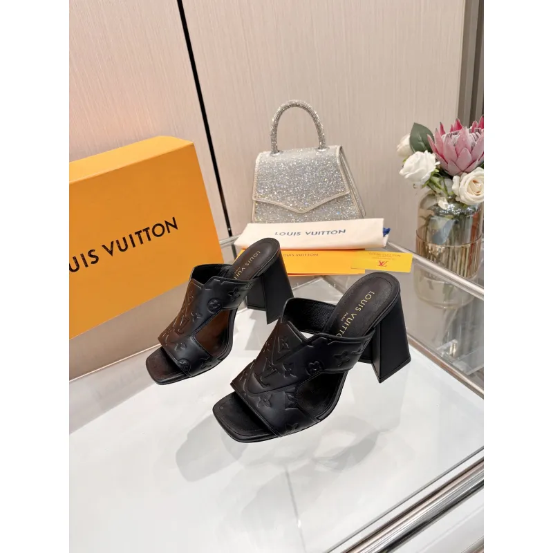 Louis Vuitton Shoes for Womens Louis Vuitton Slippers Heel height:9cm #A60935