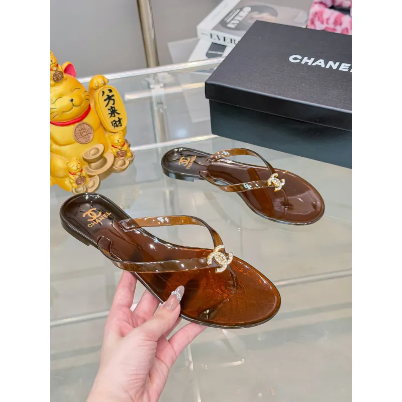 Chanel Jelly Flip Flops TPU Waterproof Beach Sandals #A65287