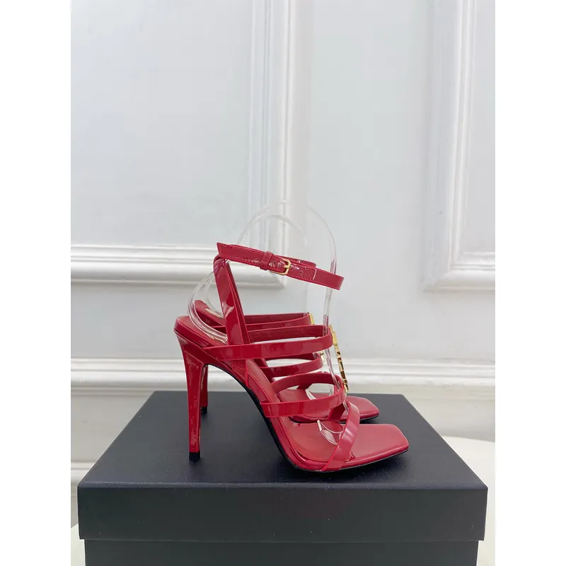 YSL Shoes for Womens Stunning YSL Yellow Patent Leather Strappy High - Heel Sandals Heel height:10.5cm #A54191