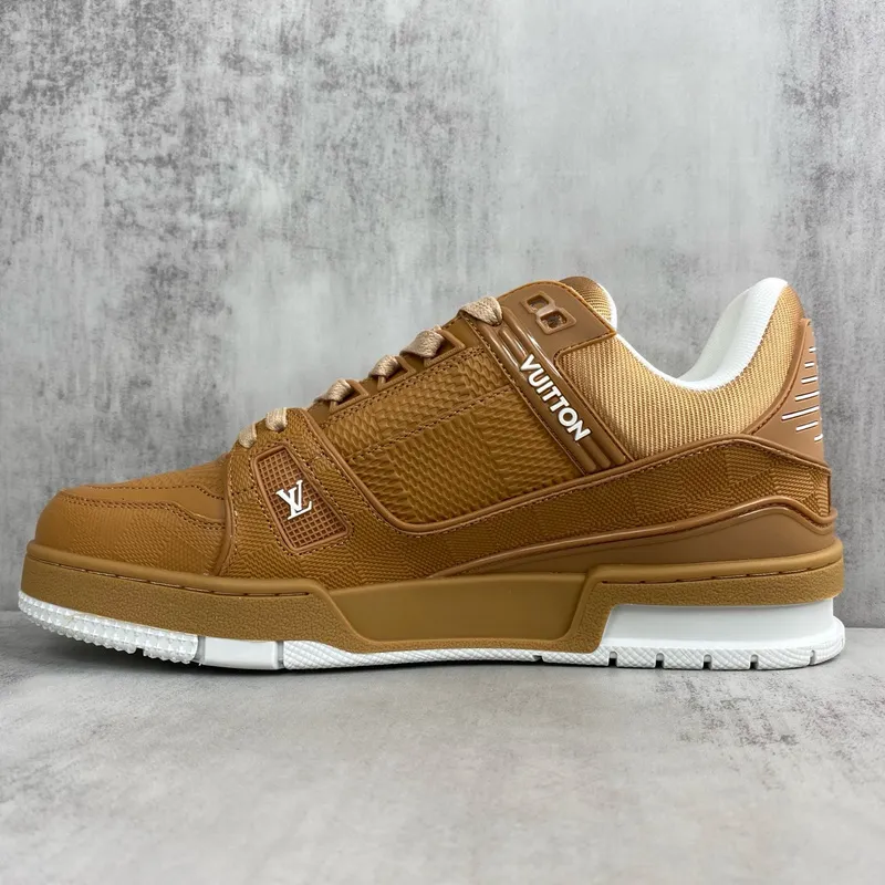 Louis Vuitton Brown Leather Low Top Couples Sneakers #A54331 Louis Vuitton Brown Leather Low Top Couples Sneakers #A54331