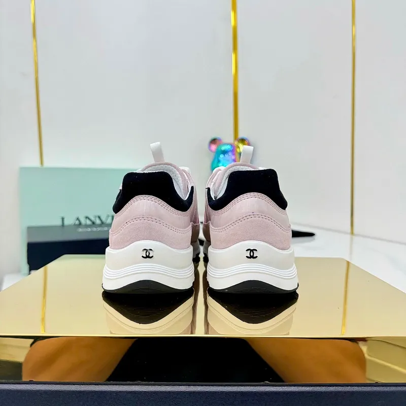 Chanel Denim Suede Calfskin Neon Orange CC Logo Trainers #A53211