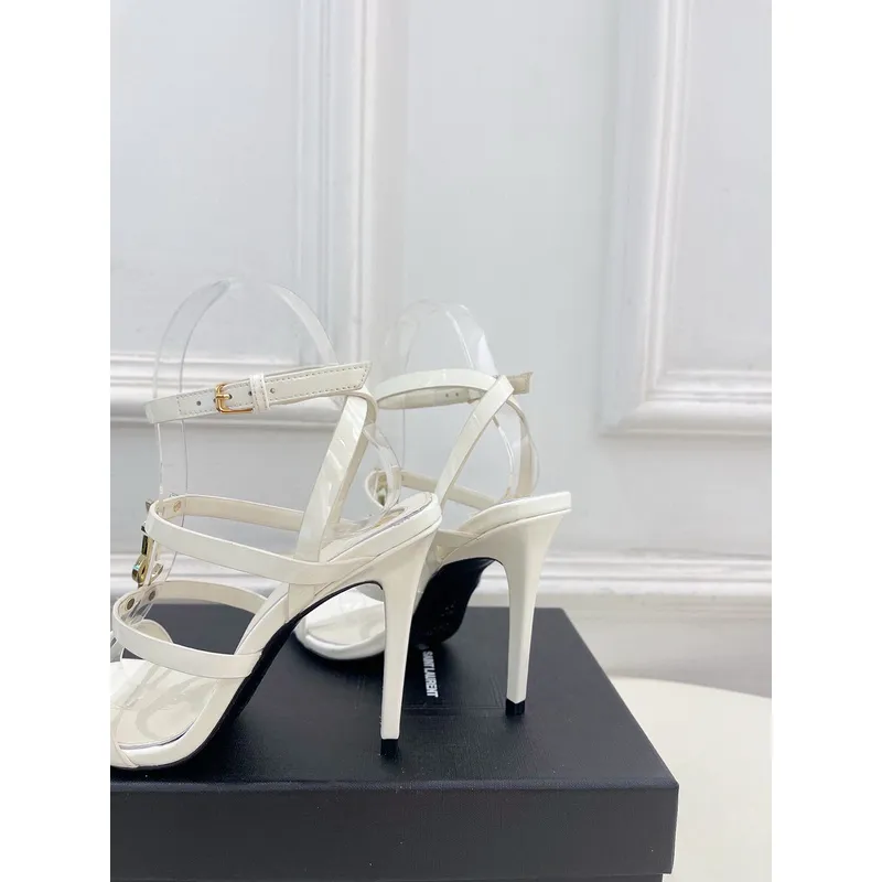 YSL Shoes for Womens Stunning YSL Yellow Patent Leather Strappy High - Heel Sandals Heel height:10.5cm #A54191