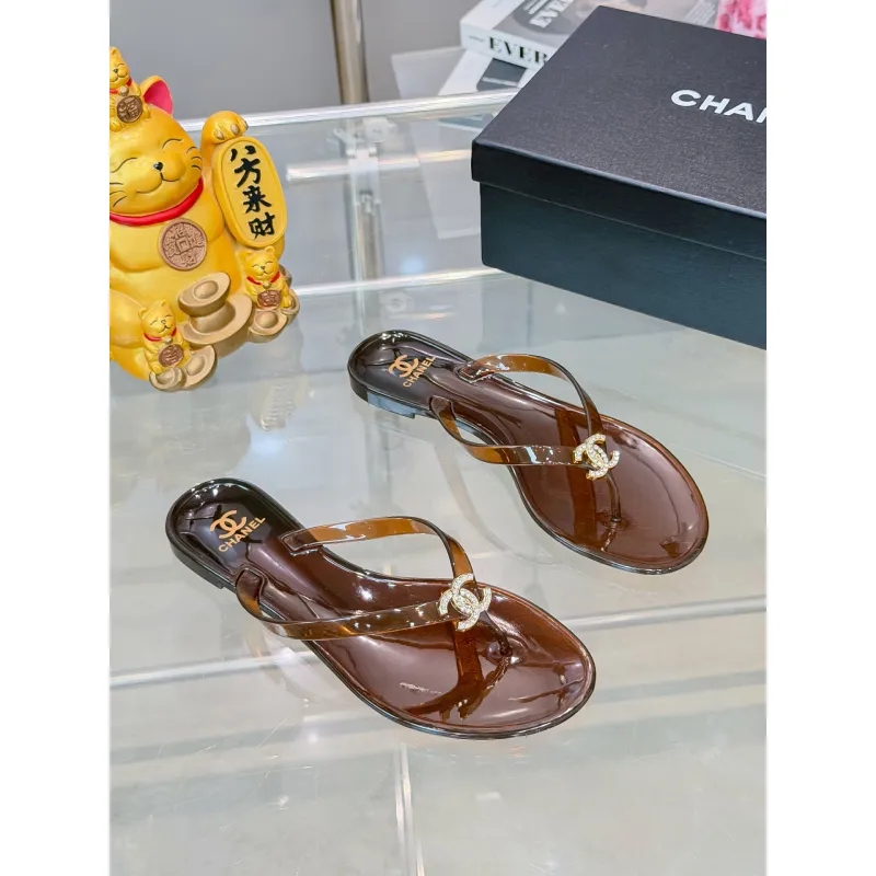 Chanel Jelly Flip Flops TPU Waterproof Beach Sandals #A65287