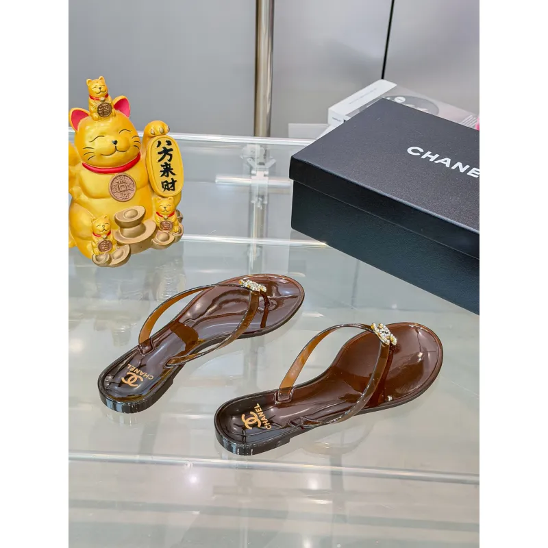 Chanel Jelly Flip Flops TPU Waterproof Beach Sandals #A65287