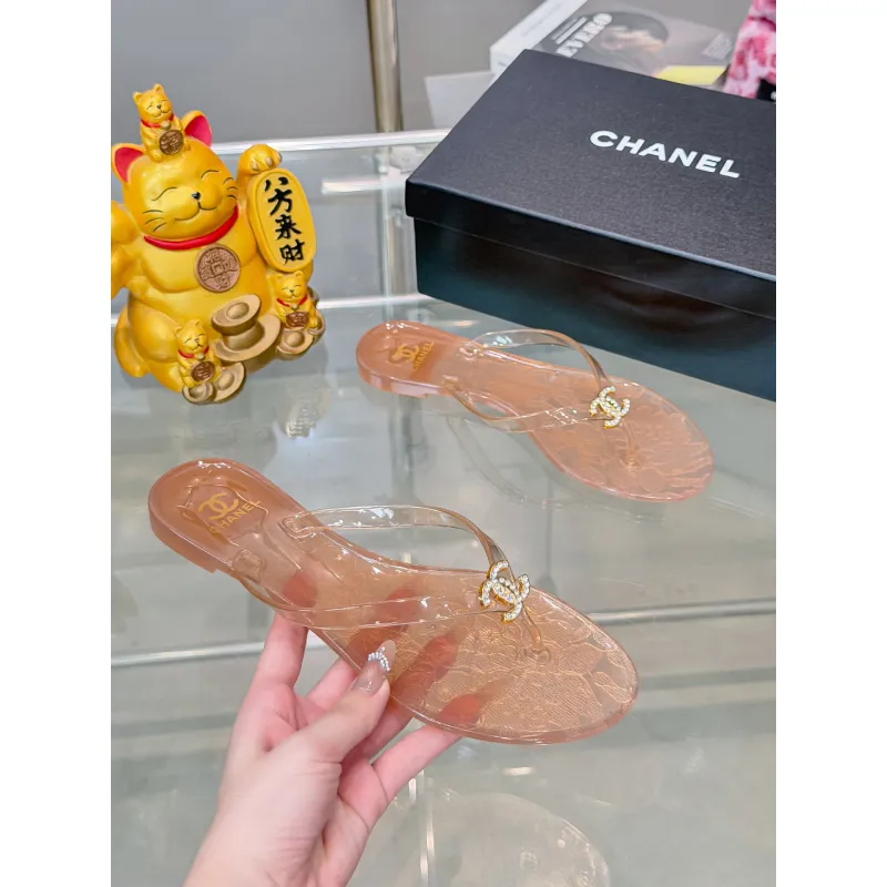 Chanel Jelly Flip Flops TPU Waterproof Beach Sandals #A65285
