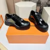 Louis Vuitton Black Sneakers: Patent Leather & Iconic LV Logo, Merging Luxury and Edge Black/White/Brown #A54199