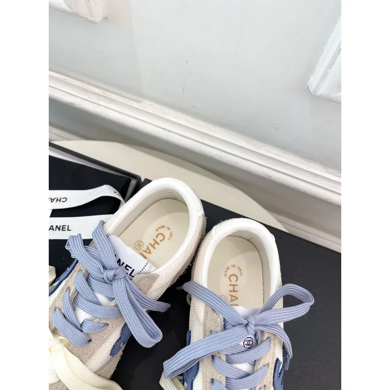 Chanel shoes for Womens Chanel Fabric and Suede Calfskin Sneakers #A54028