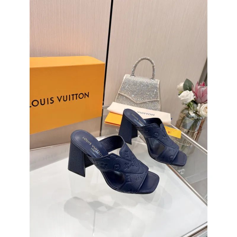 Louis Vuitton Shoes for Womens Louis Vuitton Slippers Heel height:9cm #A60936