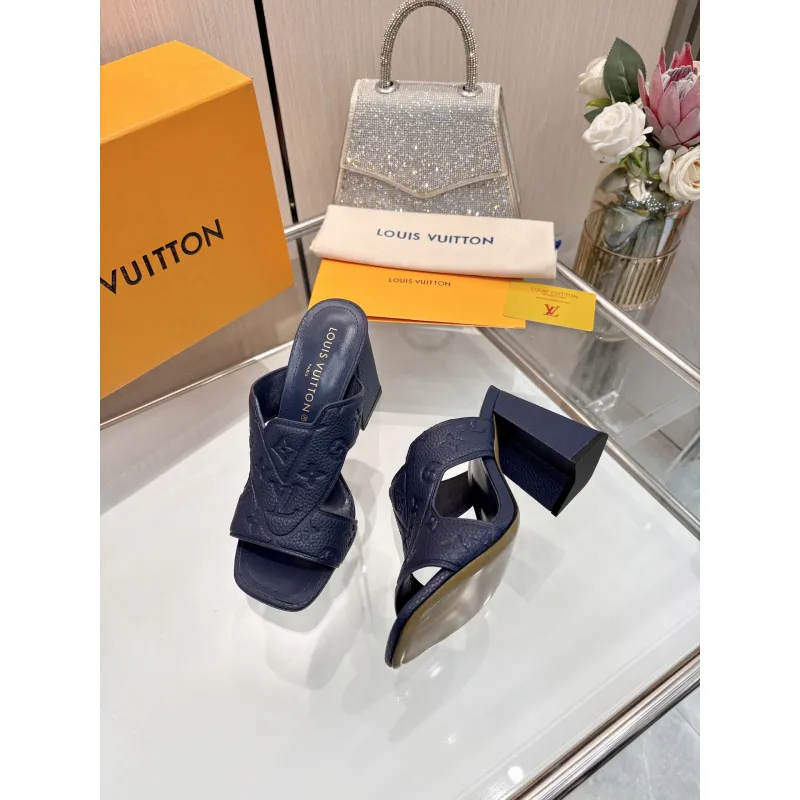 Louis Vuitton Shoes for Womens Louis Vuitton Slippers Heel height:9cm #A60936
