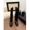 Chanel Knee - High Boots: Diverse Textures, Gold Chains, a Showcase of Luxe Creativity #A54193