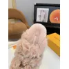 Louis Vuitton Cozy Fluffy Slippers with Leather Straps and Brand Embellishments #A54592
