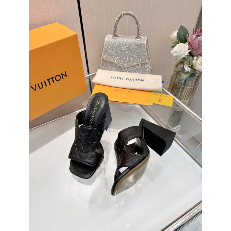 Louis Vuitton Shoes for Womens Louis Vuitton Slippers Heel height:9cm #A60935