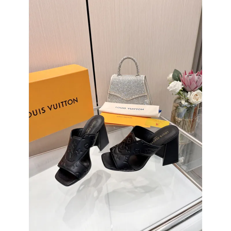 Louis Vuitton Shoes for Womens Louis Vuitton Slippers Heel height:9cm #A60935