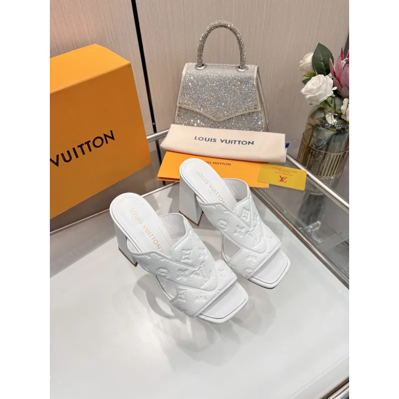 Louis Vuitton Shoes for Womens Louis Vuitton Slippers Heel height:9cm #A60938