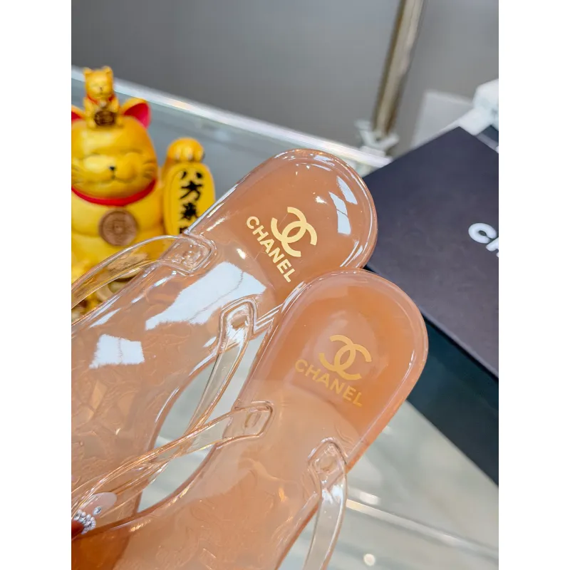 Chanel Jelly Flip Flops TPU Waterproof Beach Sandals #A65285