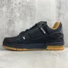 Louis Vuitton Black Leather Low Top Sneakers for Men and Women #A54332